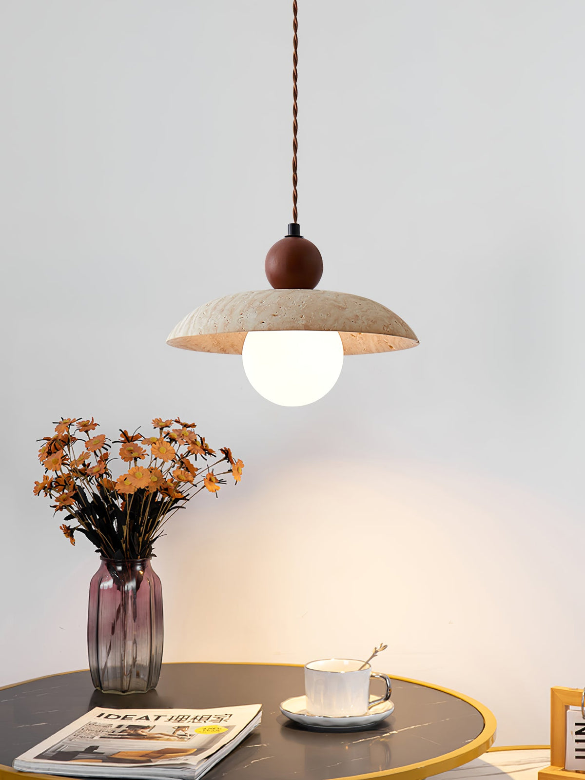 Soluna Travertine Pendant Light