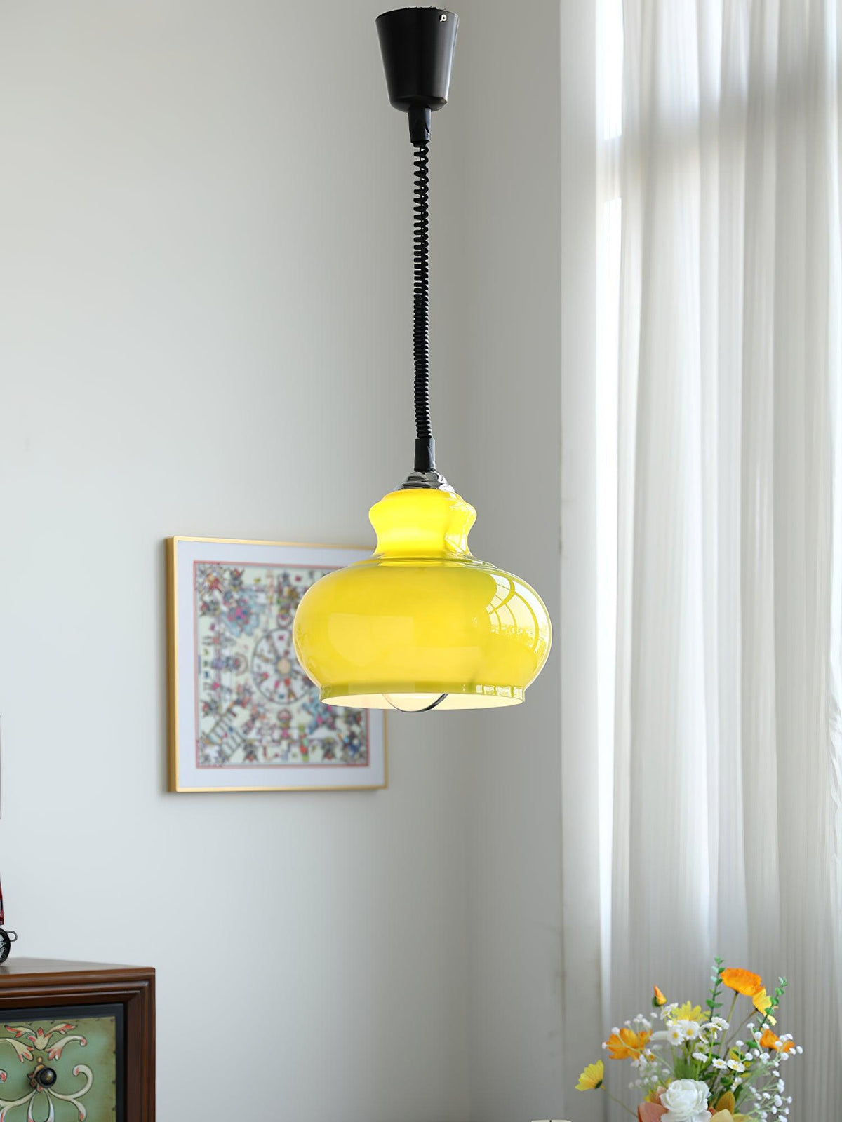 Space Age Glass Pendant Light 11.4"