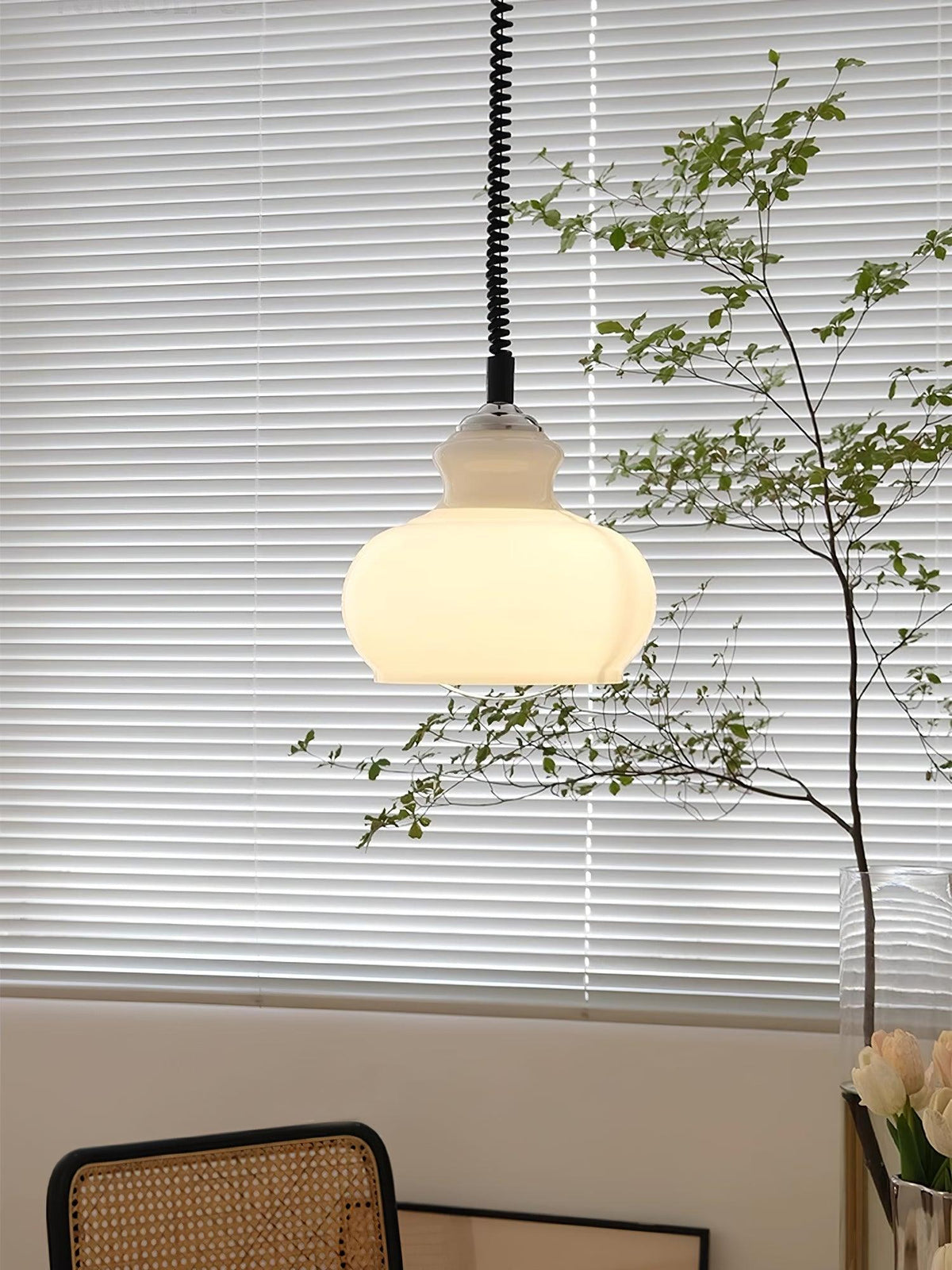 Space Age Glass Pendant Light 11.4"