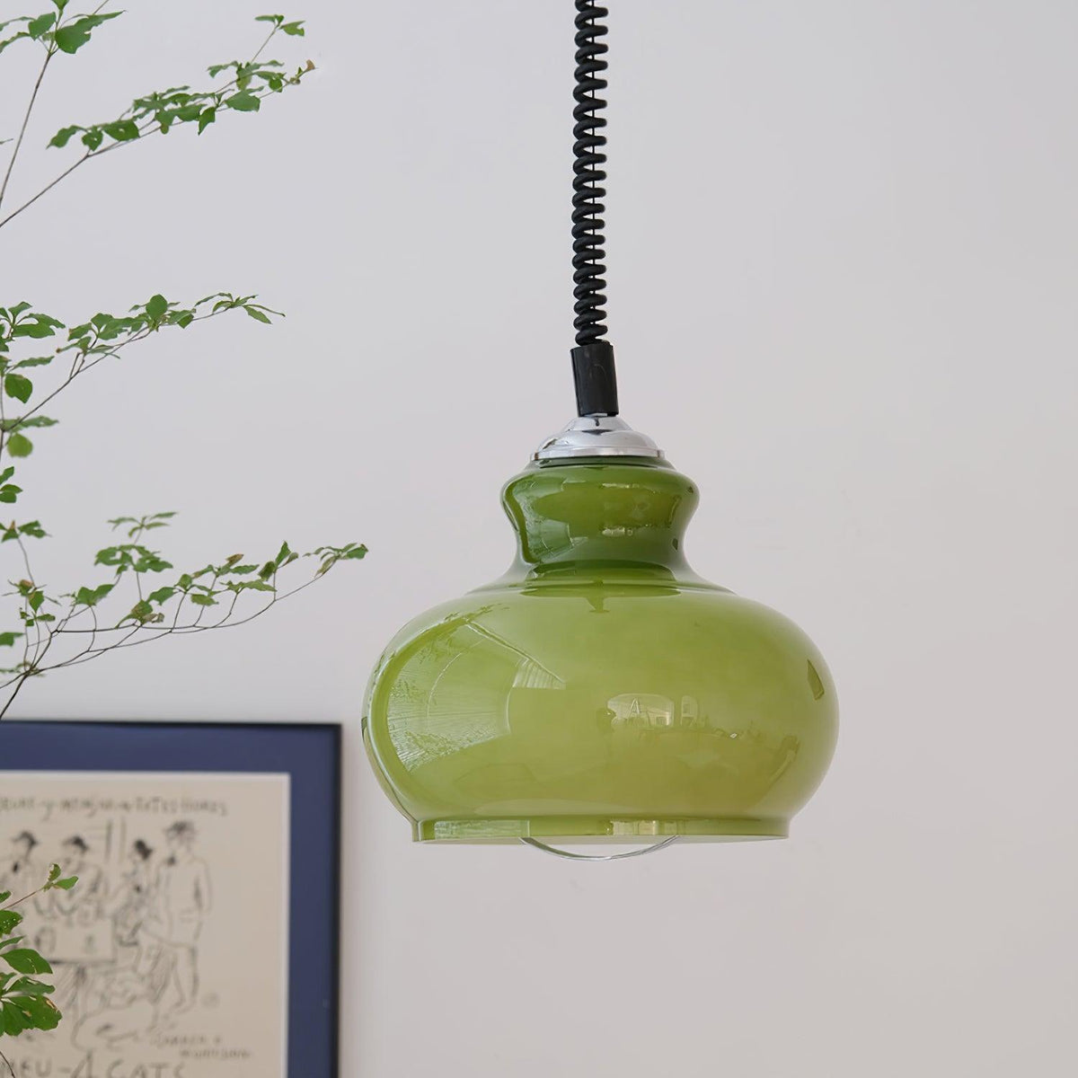 Space Age Glass Pendant Light 11.4"
