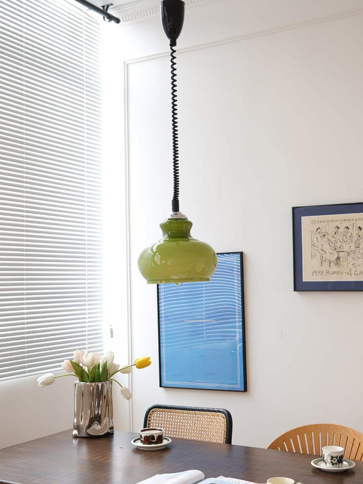 Space Age Glass Pendant Light 11.4"