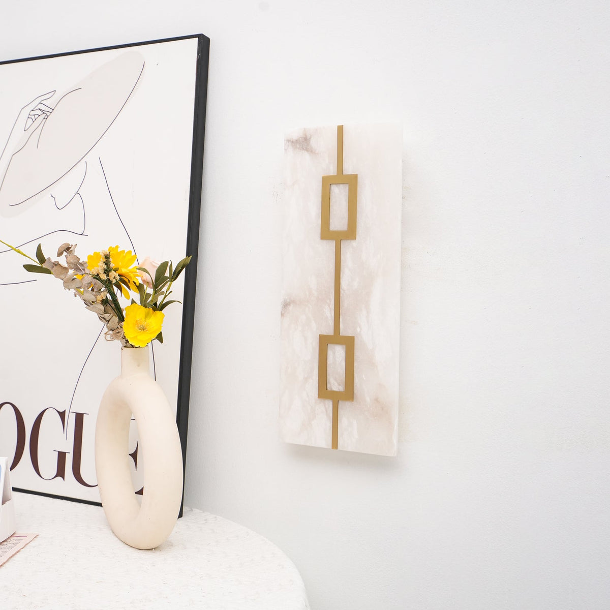 Square Alabaster Wall Lamp