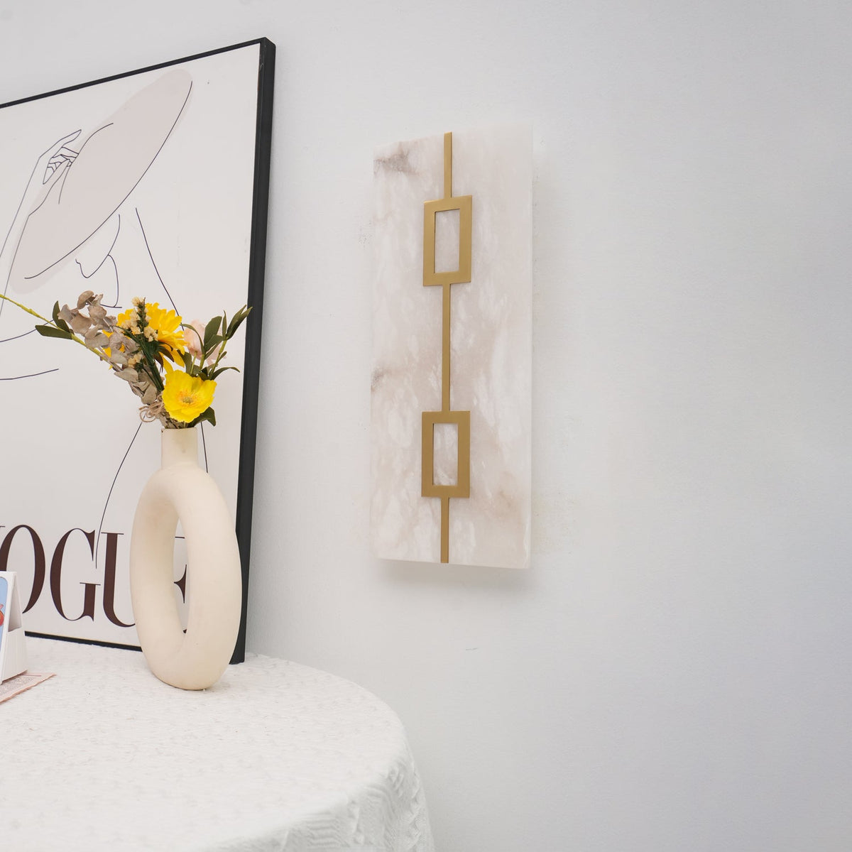 Square Alabaster Wall Lamp