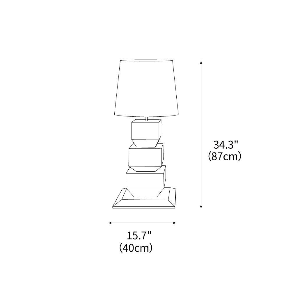 Stacked Wooden Table Lamp 15.7"