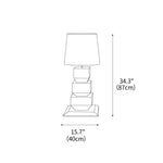 Stacked Wooden Table Lamp 15.7"