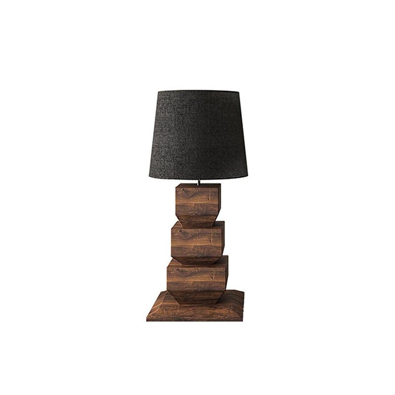 Stacked Wooden Table Lamp 15.7"