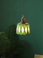 Stained Glass Pendant Light 5.9"