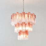 Pink Glass Tubes Chandelier