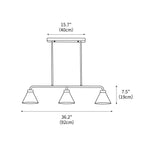 Stephens 3 - Light Modern Linear Chandelier 36.2"