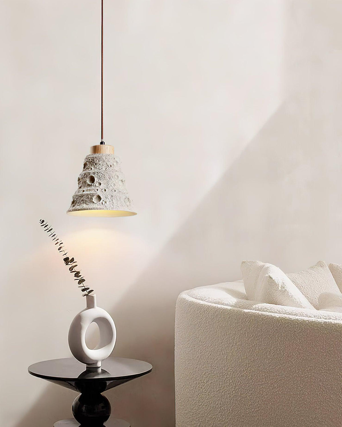 Stone Bell Pendant Light 7.1"