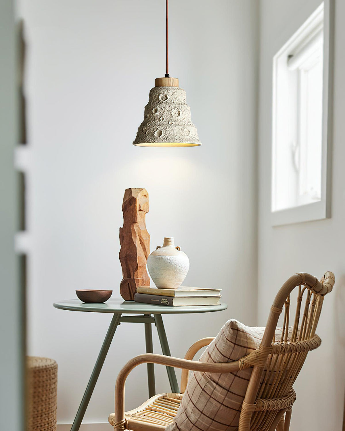 Stone Bell Pendant Light 7.1"