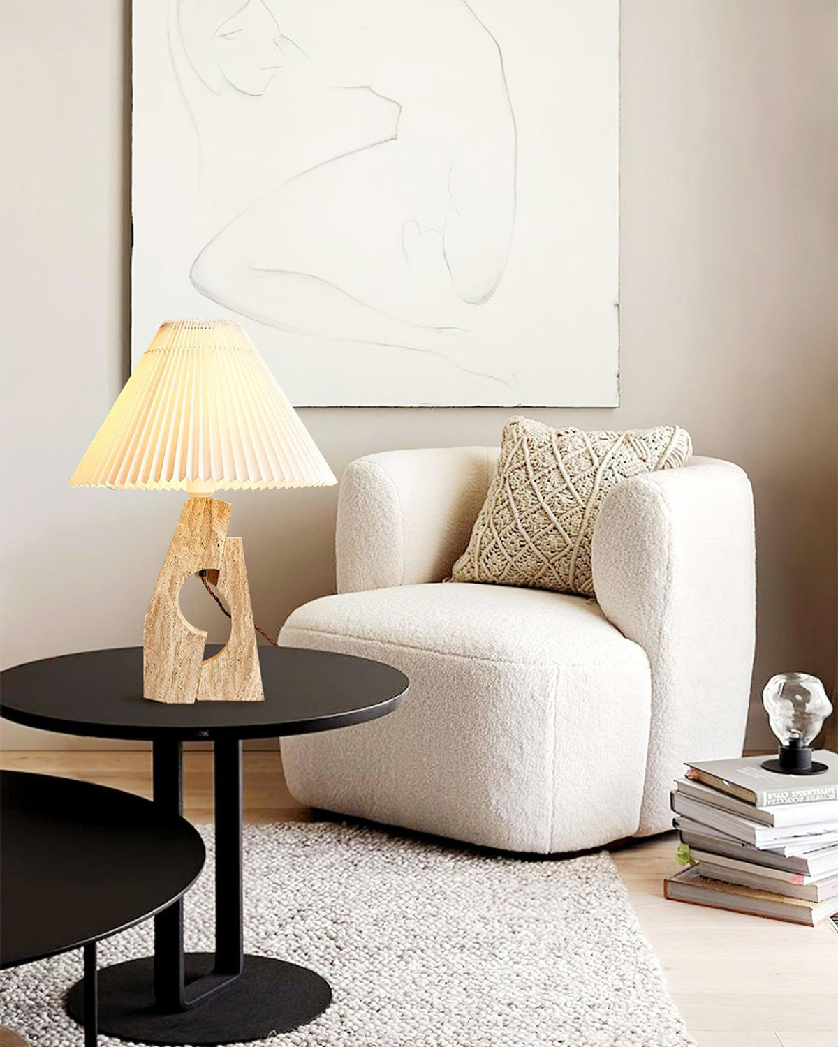 Stone Pillar Table Lamp 16.9"