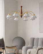 Swedish Modern Brass Chandelier