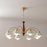 Swedish Modern Brass Chandelier