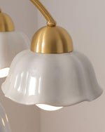 Swedish Modern Brass Chandelier