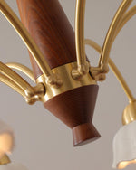Swedish Modern Brass Chandelier