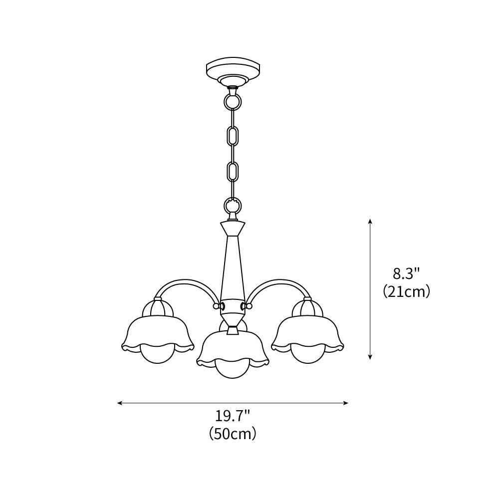 Swedish Modern Brass Chandelier