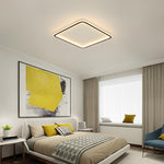 Square Industrial Black Flush Mount Ceiling Lights for Bedroom