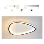 Black Abstract Shaped Industrial Flush Mount Bedroom Ceiling Lights