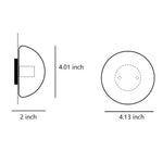 Round Bowl Glass LED Waterproof Transparent Rustic Outdoor Wall Lights