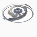 Circle Star Shaped Flush Mount Baby Kids Ceiling Fans with Lights and Remote