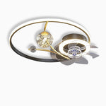 Kids Ceiling Fans with Lights Remote Round Flush Mount Ceiling Fans with LED lights