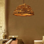 Handpicked Sticks Wood Pendant Light Burlywood Hanging Pendant Light