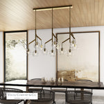 Sedona Triple Chandelier, 12-Light, LED, Aged Brass, Transparent Glass Orb, 24.5"W (700SDNMPL3CR-LED927 70E7GV5)