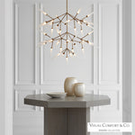 Spur Grande Chandelier, 45-Light, 3-Tier, LED, Aged Brass, Glass, 41.25"W (700SPRGFR-LED927 70E7GVR)