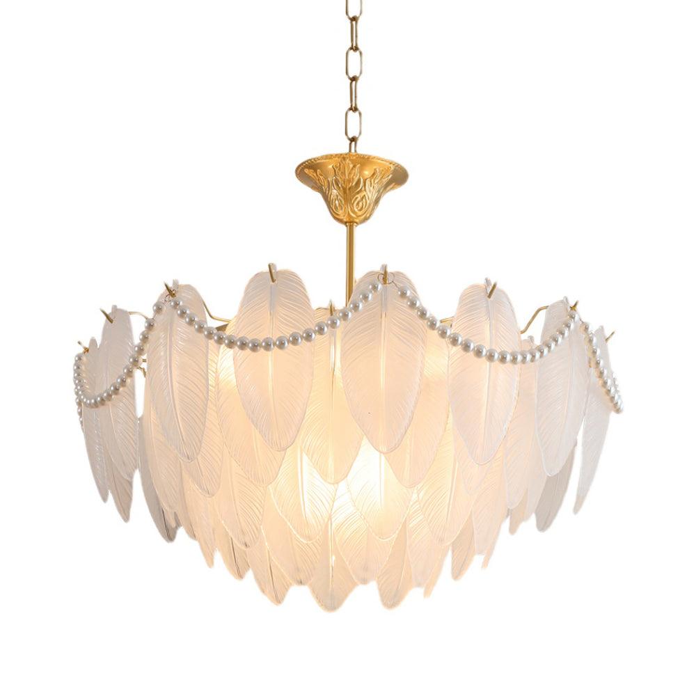 Texture Glass Leaf Chandelier