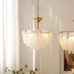Texture Glass Leaf Chandelier