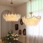 Texture Glass Leaf Chandelier
