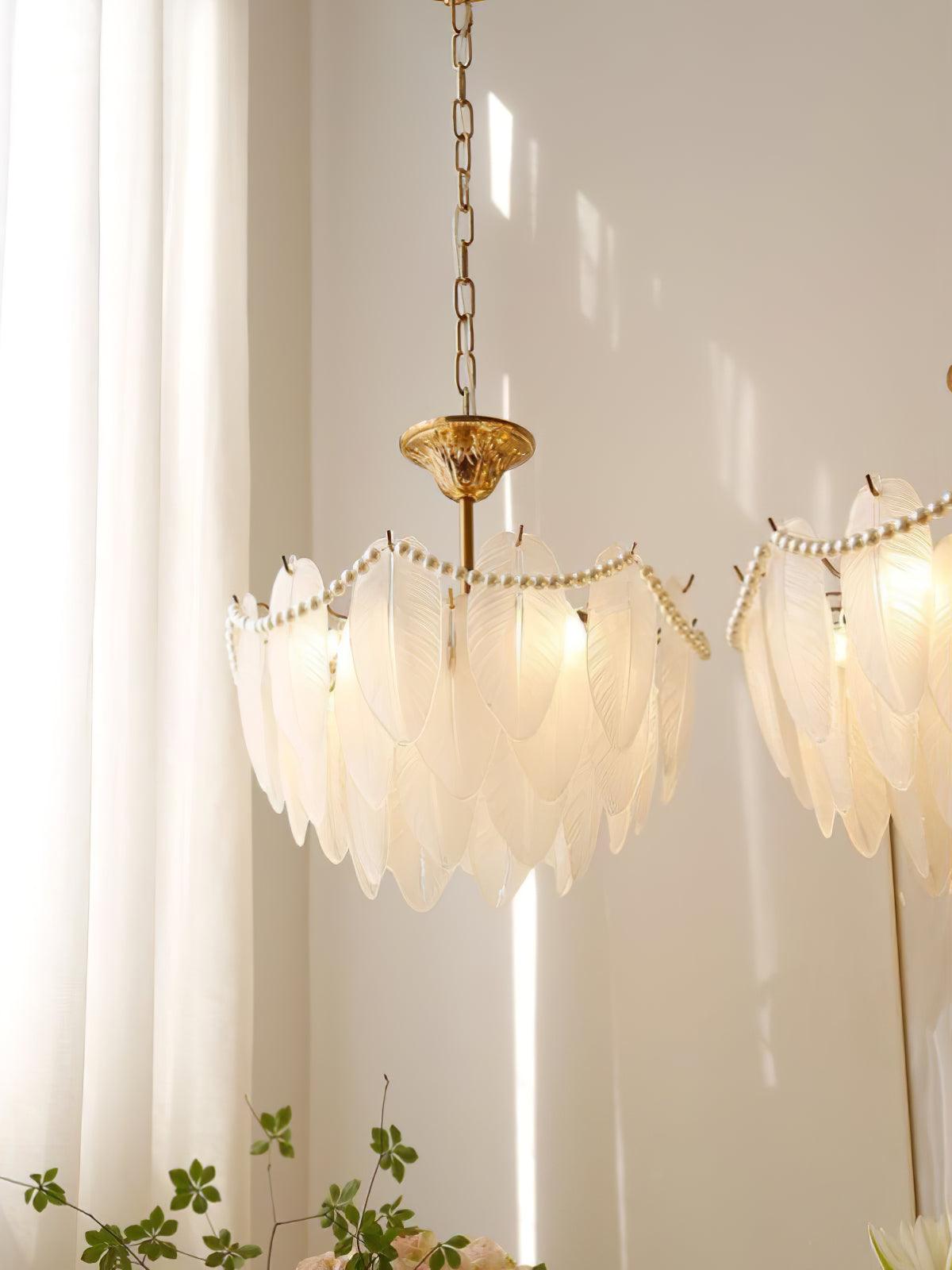 Texture Glass Leaf Chandelier