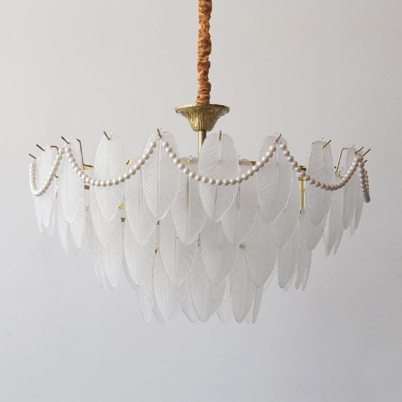 Texture Glass Leaf Chandelier