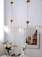 Texture Glass Leaf Chandelier