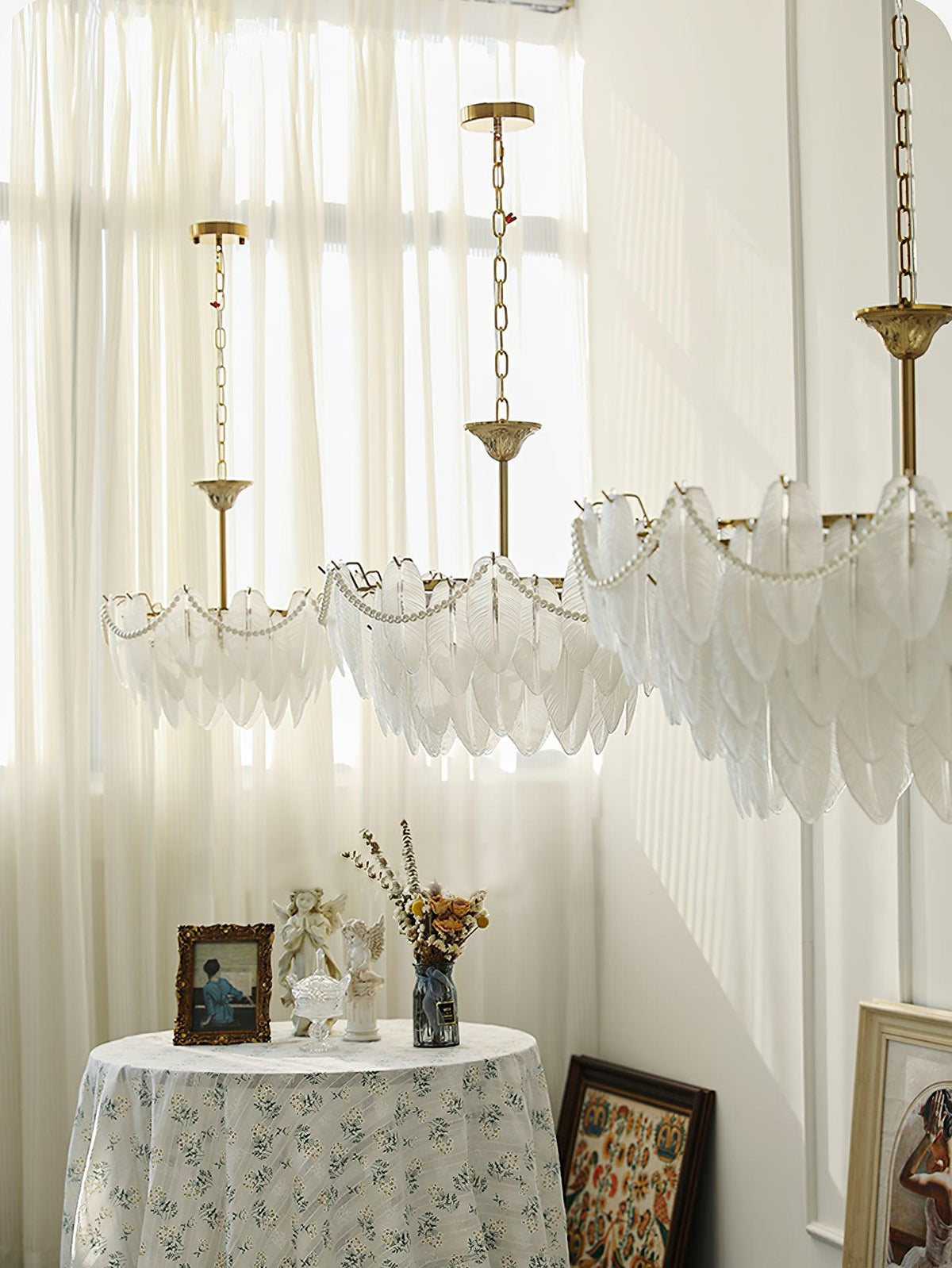 Texture Glass Leaf Chandelier