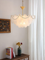 Texture Glass Leaf Chandelier