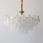 Texture Glass Leaf Chandelier