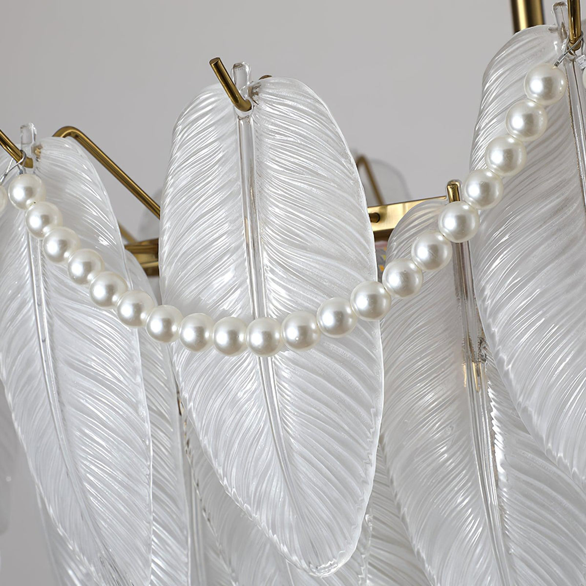 Texture Glass Leaf Chandelier