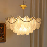 Texture Glass Leaf Chandelier