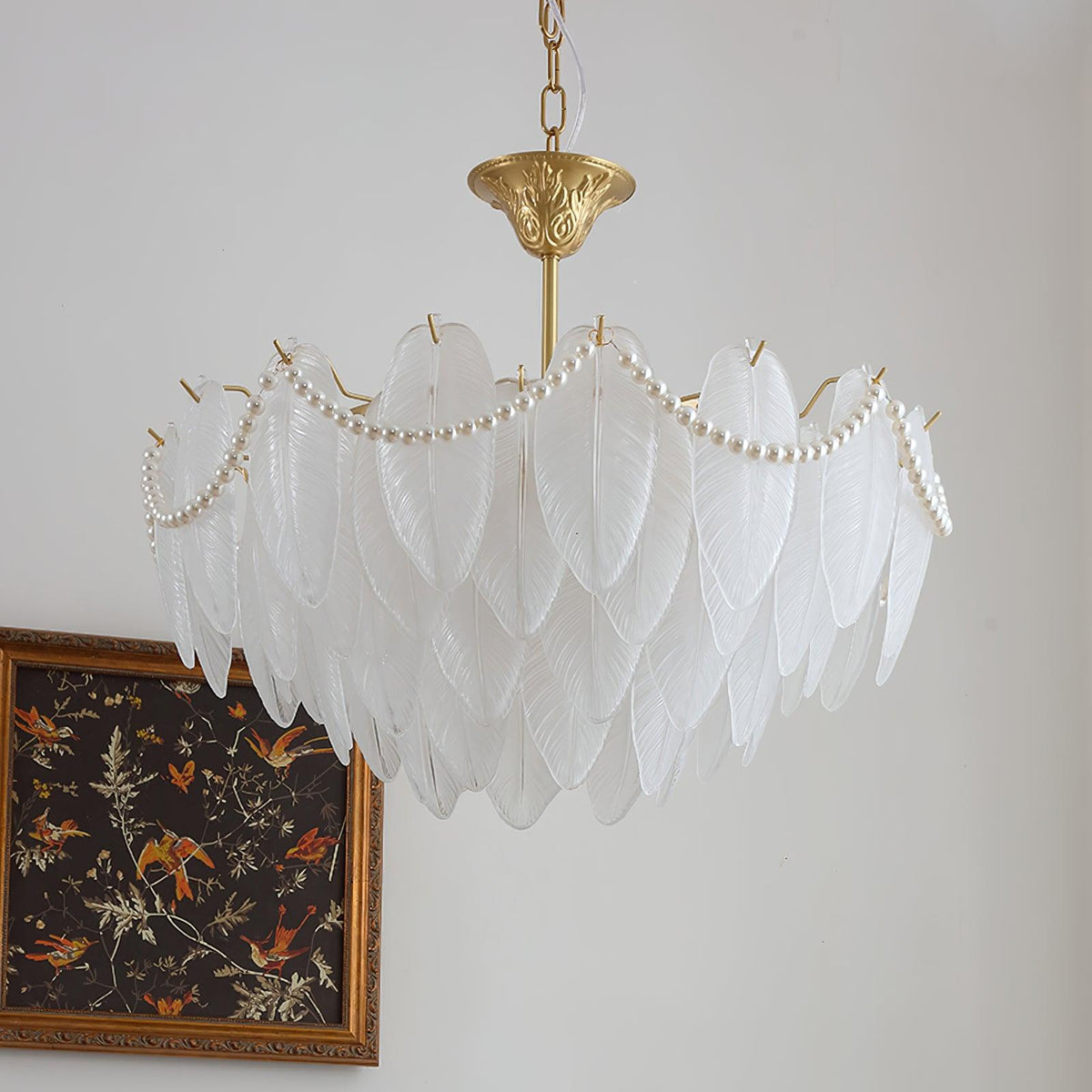 Texture Glass Leaf Chandelier