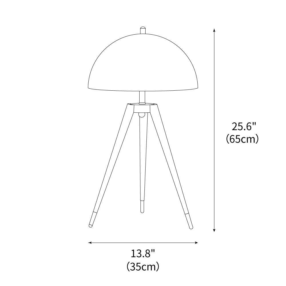 Three Legged Gold Gong Table Lamp 13.8"
