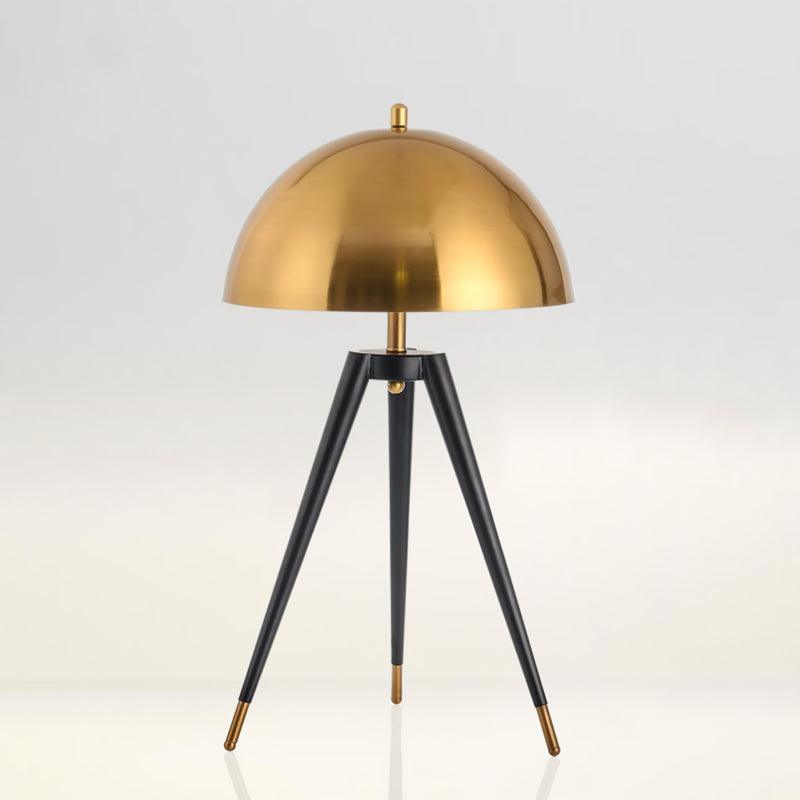 Three Legged Gold Gong Table Lamp 13.8"