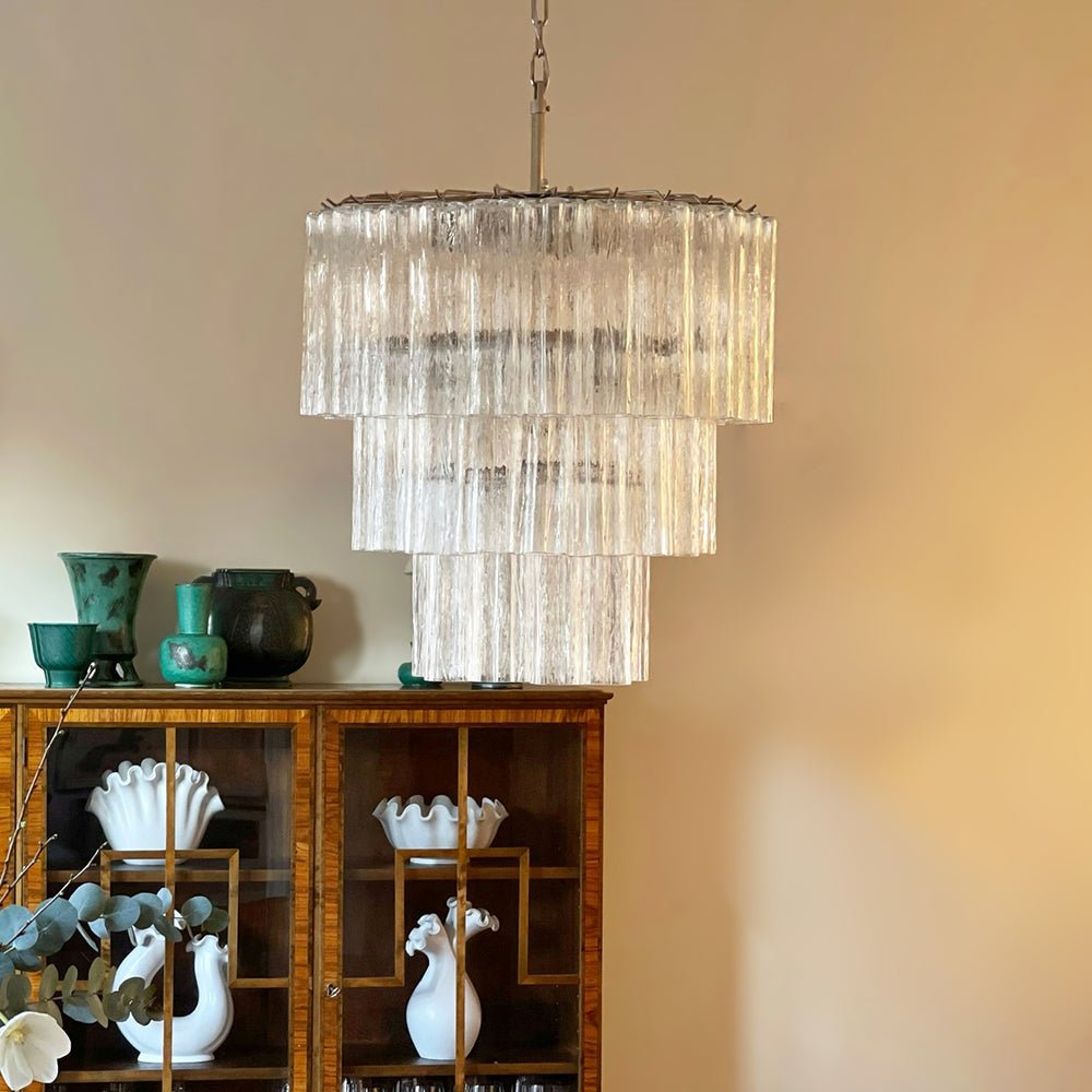 Tiered Tube Murano Glass Chandelier