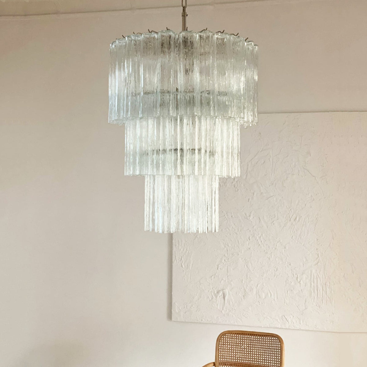 Tiered Tube Murano Glass Chandelier