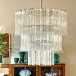 Tiered Tube Murano Glass Chandelier