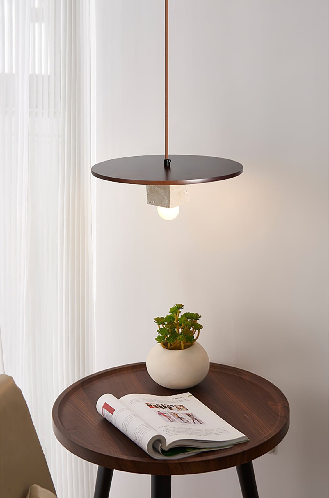 Tondo Stone Disc Pendant Light