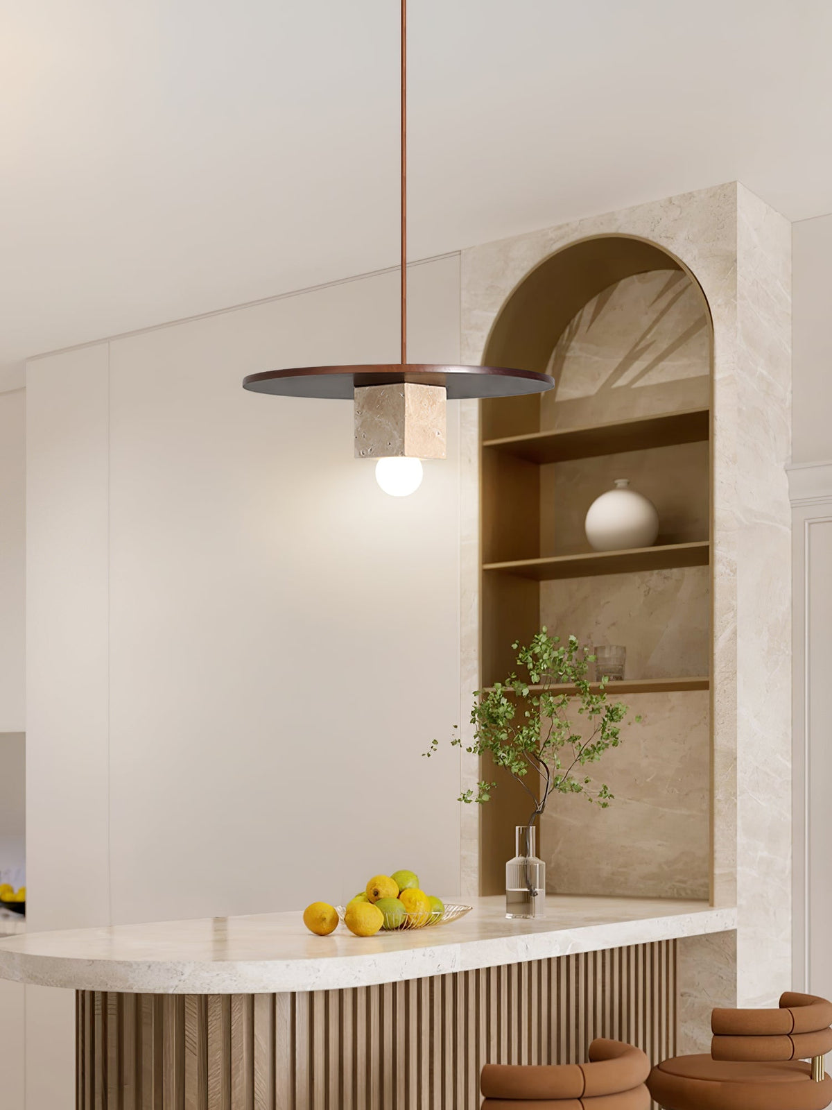 Tondo Stone Disc Pendant Light