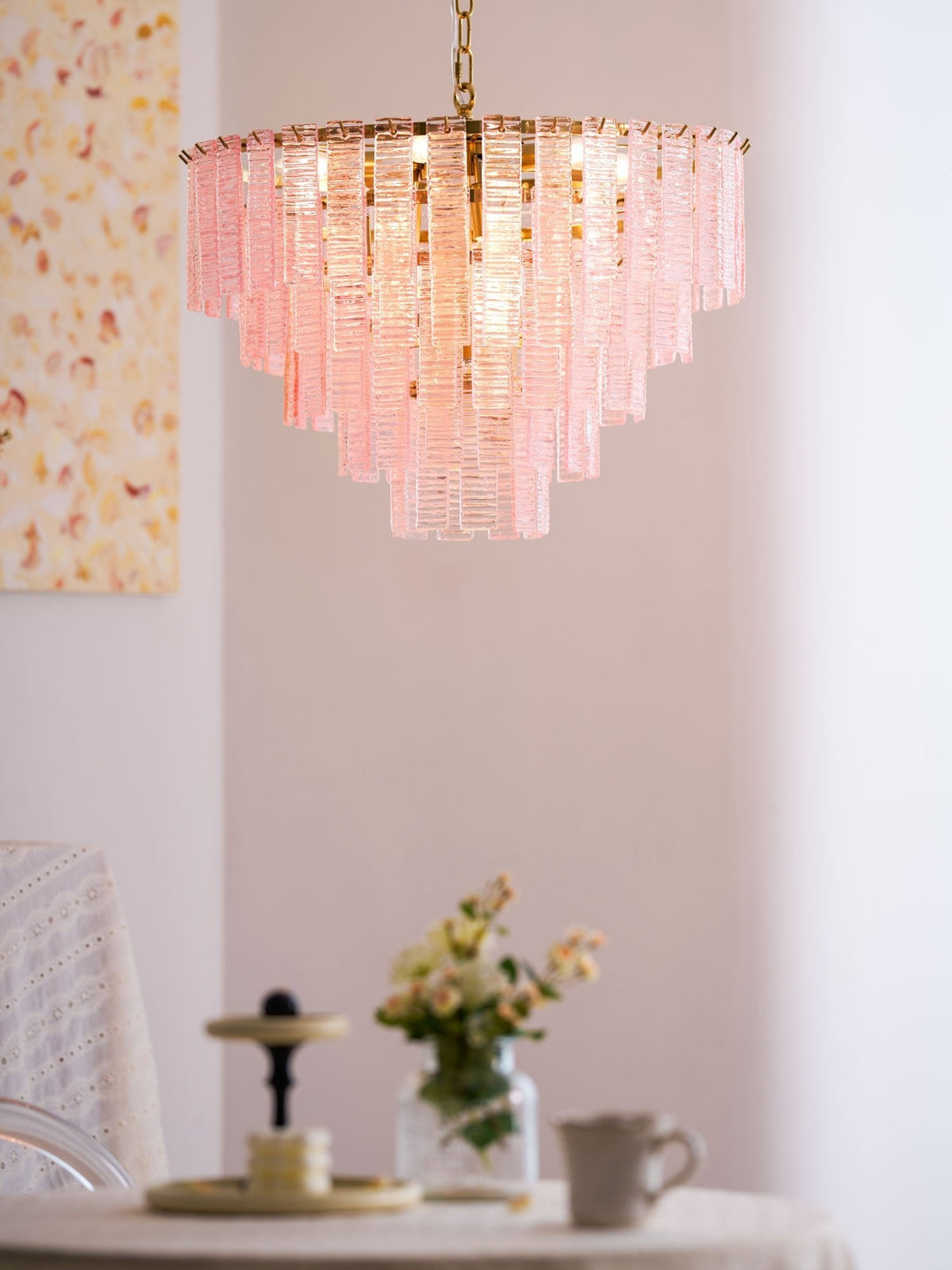 Opalora Pink Murano Chandelier
