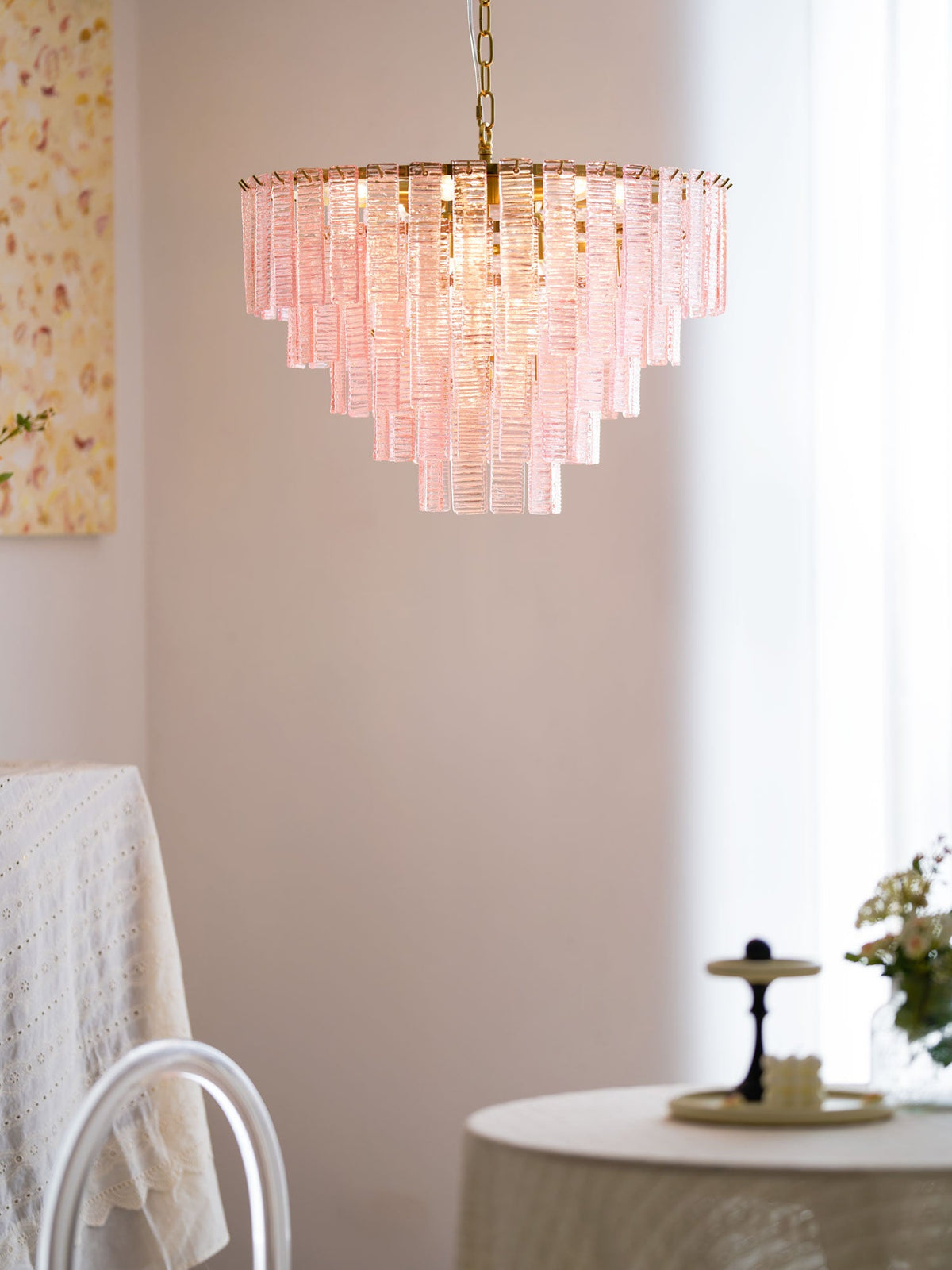 Opalora Pink Murano Chandelier